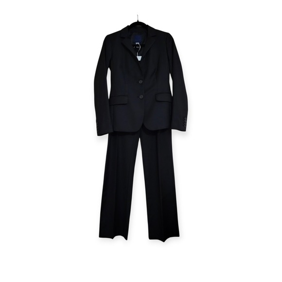 J. Crew Factory Pants - J.Crew Womens 2/4 Black Super 120s Wool Suit Blazer City Fit Pants Corp Siren